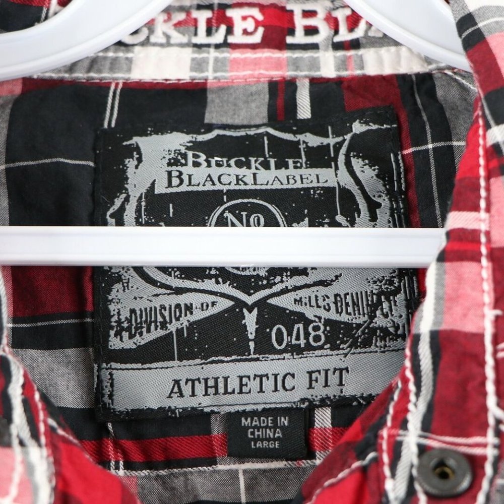 Buckle Black Athletic Double Pocket Button Shirt - image 4